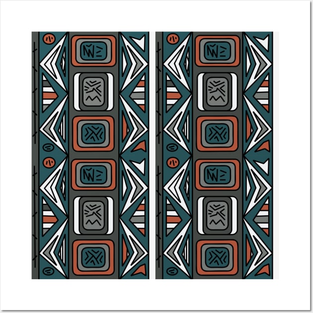 Ethnic background folk african pattern Wall Art by Eskimos